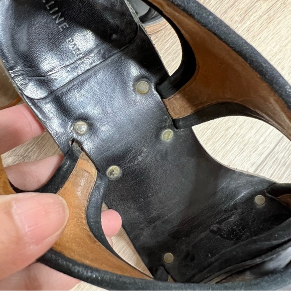 CÉLINE PARIS Leather Sling Back Sandals EU 38.5 - Picture 11 of 16